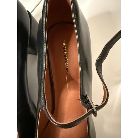 Intentionally Blank Christopher Mary Jane Heel Black Leather US 11 NEW $198 - Picture 14 of 15